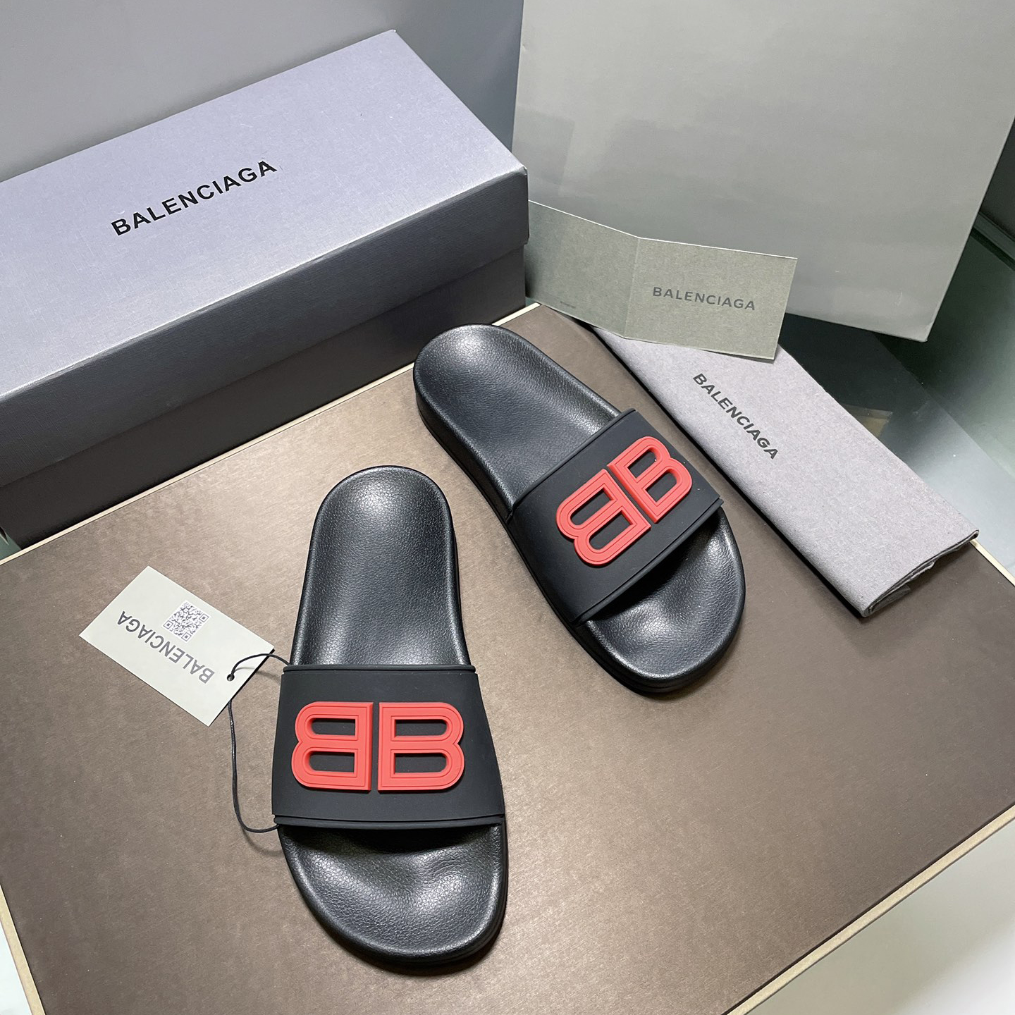 [Balenciaga] 발렌시아가 BB 로고 풀 슬라이드 -5Color