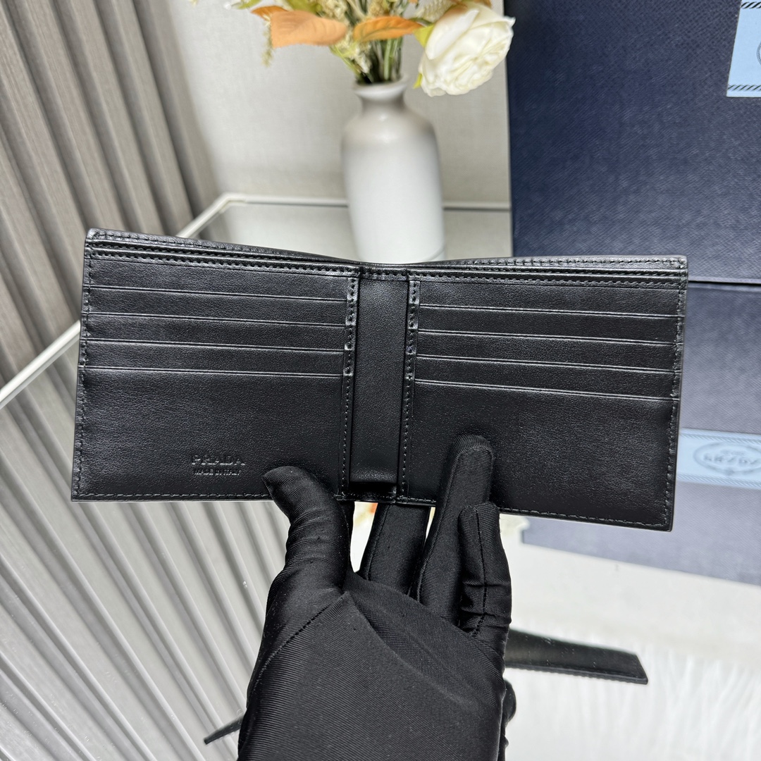 [Prada] 프라다 레더 월렛 블랙