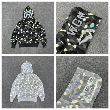 [BAPE] 베이프 시티 카모 샤크 풀 집 후드