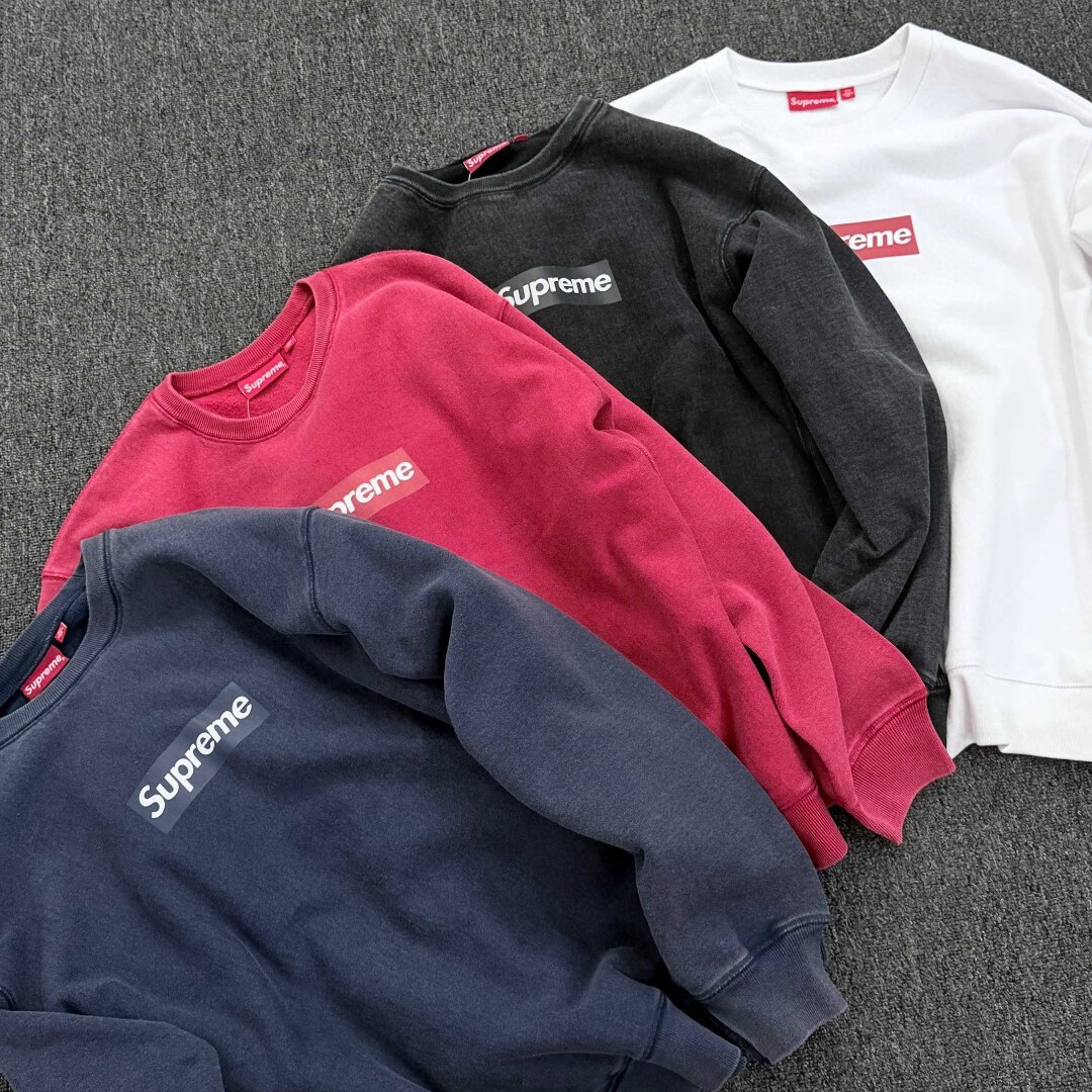[Supreme] 슈프림 워시드 박스 로고 크루넥