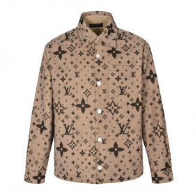 [LOUIS VUITTON] 루이비통 모노그램 더블 페이스 울·실크·캐시미어 블렌드 오버셔츠