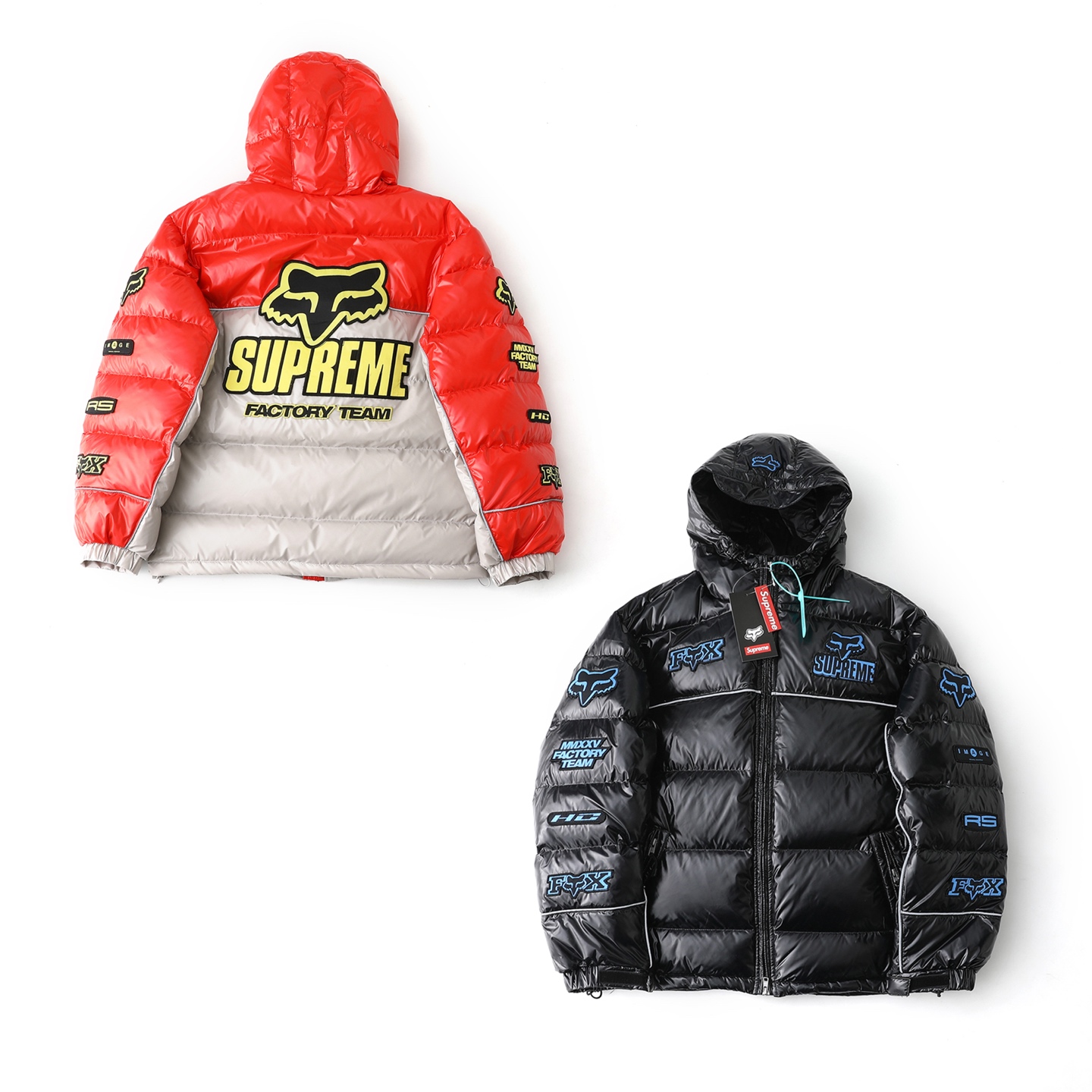 [Supreme] 슈프림 x 폭스 레이싱 샤이니 다운 퍼퍼 자켓