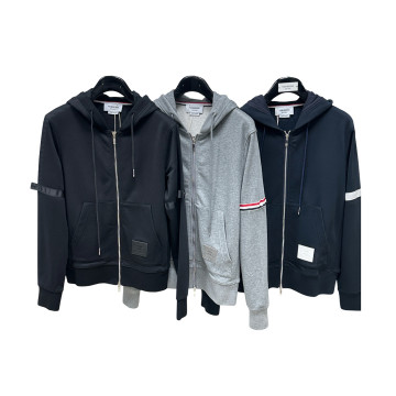 [THOM BROWNE] 톰브라운 루프백 저지 암밴드 릴랙스드 집업 후디