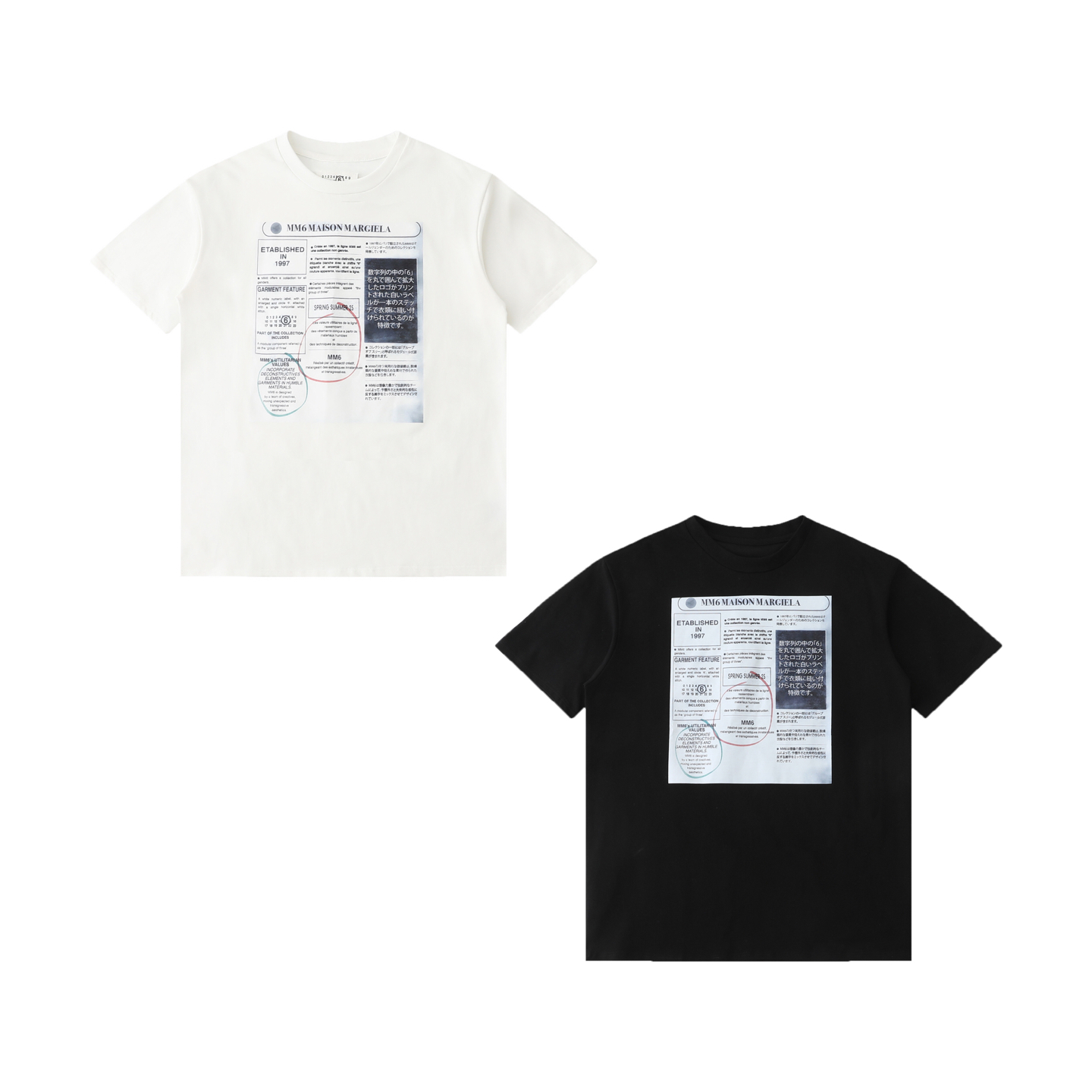 [MM6 Maison Margiela] 메종마르지엘라 뉴스페이퍼 로고 반팔 티셔츠