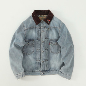 [Levi's x Barbour] 리바이스 x 바버 타입 II 트러커 자켓 빈티지 워시드 데님