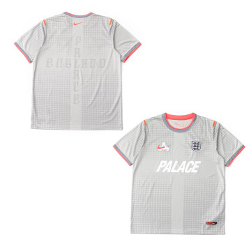 [Palace x Nike] 팔라스 x 나이키 잉글랜드 드라이핏 아카데미 프로 숏슬리브 풋볼 탑 퓨터 그레이 브라이트 크림슨