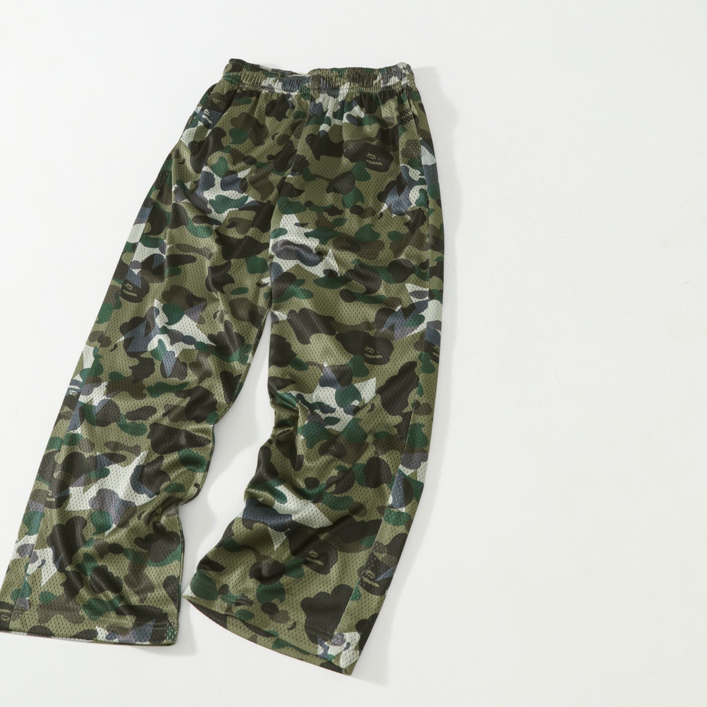 [BAPE] 베이프 스타 오버 프린트 퍼스트 카모 스타 메쉬 스웨트 팬츠