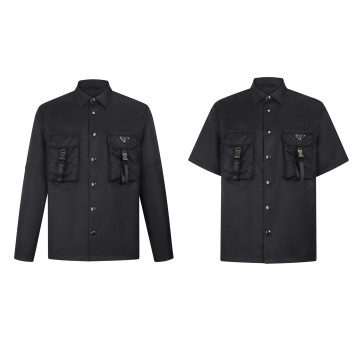 [PRADA] 프라다 블랙 리나일론 포켓 오버셔츠 (소매 탈부착)