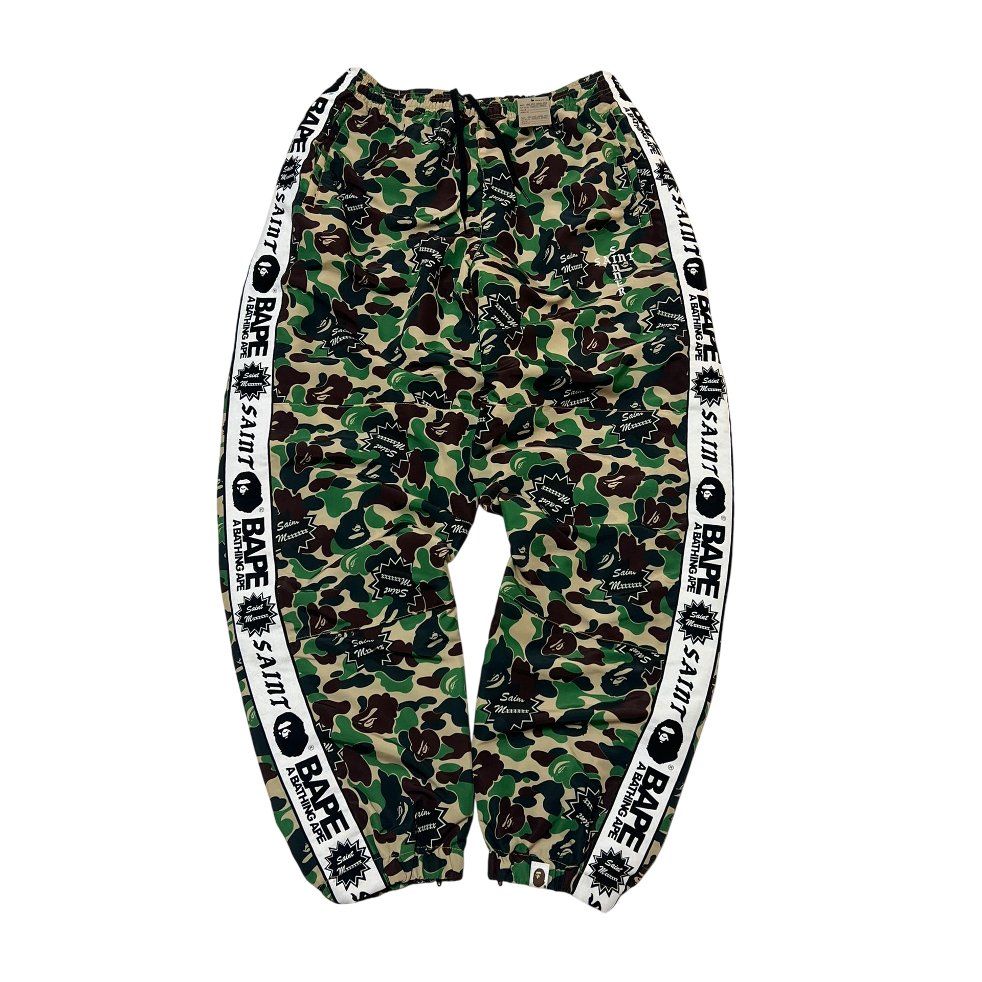 [Saint Mxxxxxx x BAPE] 세인트 마이클 x 베이프 스테이프 트랙 팬츠 카모