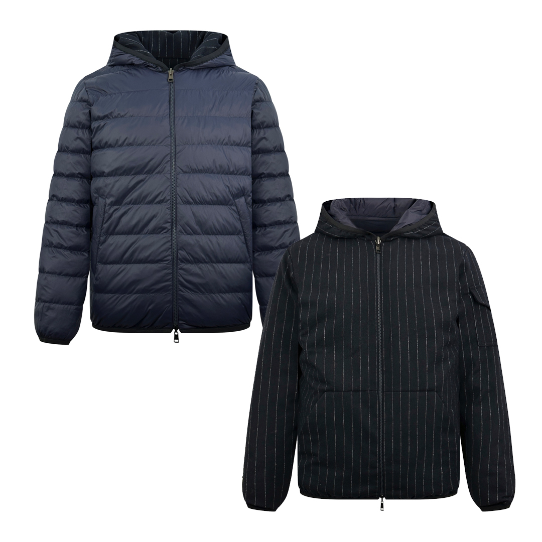 [MONCLER] 몽클레르 세즈 리버시블 네이비 스트라이프 다운 자켓