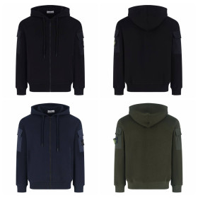 [STONE ISLAND] 스톤아일랜드 슬리브 포켓 와펜 후드 집업 자켓